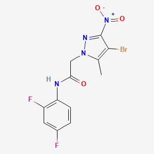 molecular formula C12H9BrF2N4O3 B5955603 2-(4-bromo-5-methyl-3-nitro-1H-pyrazol-1-yl)-N-(2,4-difluorophenyl)acetamide 