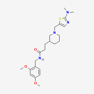 molecular formula C23H34N4O3S B5955629 N-(2,4-dimethoxybenzyl)-3-(1-{[2-(dimethylamino)-1,3-thiazol-5-yl]methyl}-3-piperidinyl)propanamide 