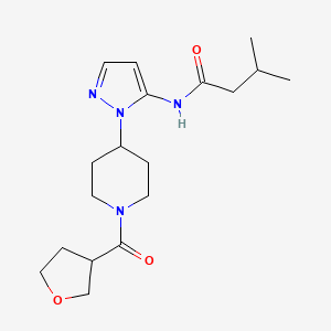 molecular formula C18H28N4O3 B5955632 3-methyl-N-{1-[1-(tetrahydro-3-furanylcarbonyl)-4-piperidinyl]-1H-pyrazol-5-yl}butanamide 