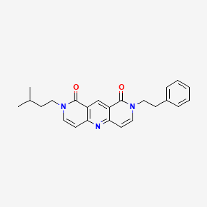 2-(3-METHYLBUTYL)-8-(2-PHENYLETHYL)-1H,2H,8H,9H-PYRIDO[4,3-B]1,6-NAPHTHYRIDINE-1,9-DIONE