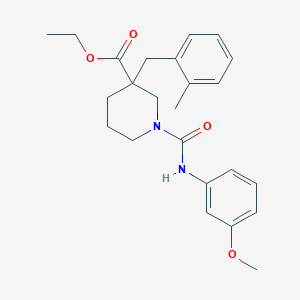 molecular formula C24H30N2O4 B5955663 ethyl 1-{[(3-methoxyphenyl)amino]carbonyl}-3-(2-methylbenzyl)-3-piperidinecarboxylate 