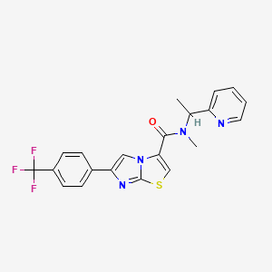 N-methyl-N-[1-(2-pyridinyl)ethyl]-6-[4-(trifluoromethyl)phenyl]imidazo[2,1-b][1,3]thiazole-3-carboxamide