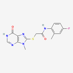 N-(4-fluoro-2-methylphenyl)-2-[(9-methyl-6-oxo-6,9-dihydro-1H-purin-8-yl)sulfanyl]acetamide