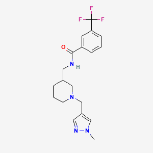 molecular formula C19H23F3N4O B5955693 N-[[1-[(1-methylpyrazol-4-yl)methyl]piperidin-3-yl]methyl]-3-(trifluoromethyl)benzamide 