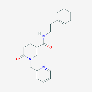 molecular formula C20H27N3O2 B5955698 N-[2-(1-cyclohexen-1-yl)ethyl]-6-oxo-1-(2-pyridinylmethyl)-3-piperidinecarboxamide 