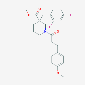 molecular formula C25H29F2NO4 B5955716 ethyl 3-(2,4-difluorobenzyl)-1-[3-(4-methoxyphenyl)propanoyl]-3-piperidinecarboxylate 