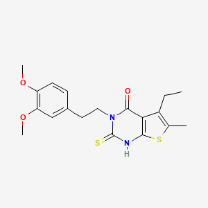 molecular formula C19H22N2O3S2 B5955735 3-[2-(3,4-dimethoxyphenyl)ethyl]-5-ethyl-2-mercapto-6-methylthieno[2,3-d]pyrimidin-4(3H)-one 