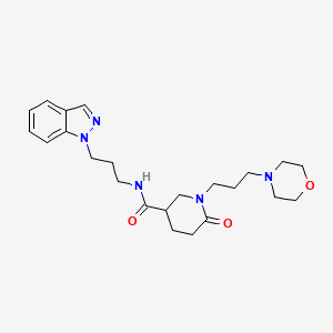 N-[3-(1H-indazol-1-yl)propyl]-1-[3-(4-morpholinyl)propyl]-6-oxo-3-piperidinecarboxamide