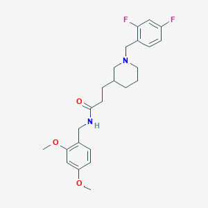 molecular formula C24H30F2N2O3 B5955756 3-[1-(2,4-difluorobenzyl)-3-piperidinyl]-N-(2,4-dimethoxybenzyl)propanamide 