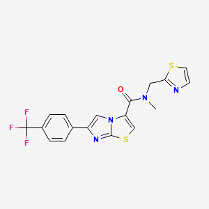 N-methyl-N-(1,3-thiazol-2-ylmethyl)-6-[4-(trifluoromethyl)phenyl]imidazo[2,1-b][1,3]thiazole-3-carboxamide