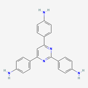 molecular formula C22H19N5 B5955772 4,4',4''-(Pyrimidine-2,4,6-triyl)trianiline 