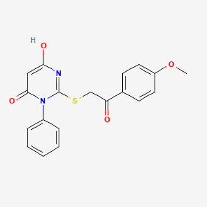 6-HYDROXY-2-{[2-(4-METHOXYPHENYL)-2-OXOETHYL]SULFANYL}-3-PHENYL-4(3H)-PYRIMIDINONE