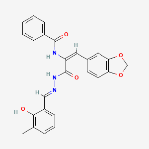 molecular formula C25H21N3O5 B5955788 N-(2-(1,3-benzodioxol-5-yl)-1-{[2-(2-hydroxy-3-methylbenzylidene)hydrazino]carbonyl}vinyl)benzamide 