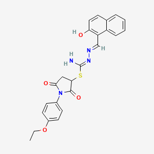 [1-(4-ethoxyphenyl)-2,5-dioxopyrrolidin-3-yl] N'-[(E)-(2-hydroxynaphthalen-1-yl)methylideneamino]carbamimidothioate