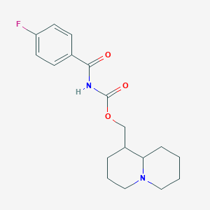 molecular formula C18H23FN2O3 B5955799 2,3,4,6,7,8,9,9a-octahydro-1H-quinolizin-1-ylmethyl N-(4-fluorobenzoyl)carbamate 