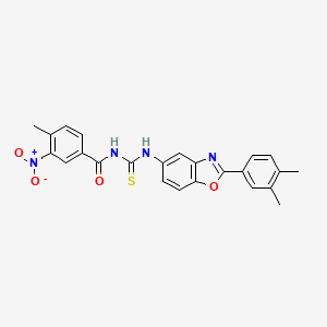 N-[[2-(3,4-dimethylphenyl)-1,3-benzoxazol-5-yl]carbamothioyl]-4-methyl-3-nitrobenzamide