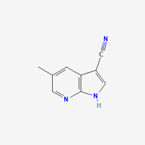 molecular formula C9H7N3 B595581 5-methyl-1H-pyrrolo[2,3-b]pyridine-3-carbonitrile CAS No. 1256805-89-6