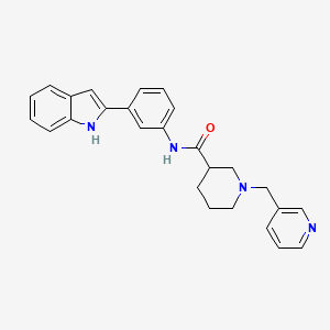 N-[3-(1H-indol-2-yl)phenyl]-1-(pyridin-3-ylmethyl)piperidine-3-carboxamide