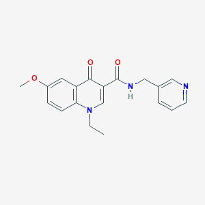 molecular formula C19H19N3O3 B5955818 1-ethyl-6-methoxy-4-oxo-N-(pyridin-3-ylmethyl)quinoline-3-carboxamide 