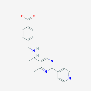 molecular formula C21H22N4O2 B5955834 methyl 4-[({1-[4-methyl-2-(4-pyridinyl)-5-pyrimidinyl]ethyl}amino)methyl]benzoate 