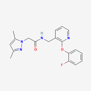 molecular formula C19H19FN4O2 B5955841 2-(3,5-dimethyl-1H-pyrazol-1-yl)-N-{[2-(2-fluorophenoxy)-3-pyridinyl]methyl}acetamide 