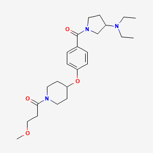 1-[4-[4-[3-(diethylamino)pyrrolidine-1-carbonyl]phenoxy]piperidin-1-yl]-3-methoxypropan-1-one