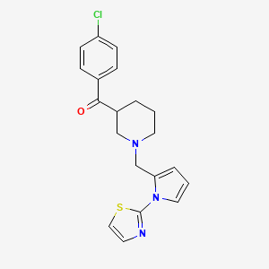 (4-Chlorophenyl)-[1-[[1-(1,3-thiazol-2-yl)pyrrol-2-yl]methyl]piperidin-3-yl]methanone