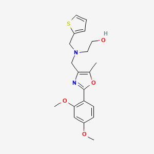 2-[[2-(2,4-dimethoxyphenyl)-5-methyl-1,3-oxazol-4-yl]methyl-(thiophen-2-ylmethyl)amino]ethanol