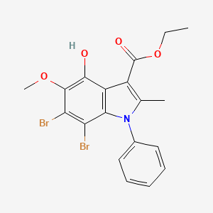 Ethyl 6,7-dibromo-4-hydroxy-5-methoxy-2-methyl-1-phenylindole-3-carboxylate