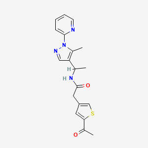 2-(5-acetylthiophen-3-yl)-N-[1-(5-methyl-1-pyridin-2-ylpyrazol-4-yl)ethyl]acetamide