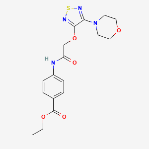 molecular formula C17H20N4O5S B5955953 ETHYL 4-(2-{[4-(MORPHOLIN-4-YL)-1,2,5-THIADIAZOL-3-YL]OXY}ACETAMIDO)BENZOATE 