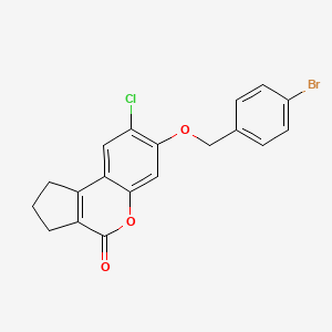 7-[(4-BROMOPHENYL)METHOXY]-8-CHLORO-1H,2H,3H,4H-CYCLOPENTA[C]CHROMEN-4-ONE