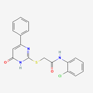 molecular formula C18H14ClN3O2S B5956006 N~1~-(2-CHLOROPHENYL)-2-[(6-OXO-4-PHENYL-1,6-DIHYDRO-2-PYRIMIDINYL)SULFANYL]ACETAMIDE 