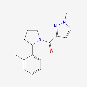 molecular formula C16H19N3O B5956007 1-methyl-3-{[2-(2-methylphenyl)-1-pyrrolidinyl]carbonyl}-1H-pyrazole 