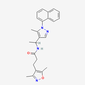 molecular formula C24H26N4O2 B5956018 3-(3,5-dimethyl-4-isoxazolyl)-N-{1-[5-methyl-1-(1-naphthyl)-1H-pyrazol-4-yl]ethyl}propanamide 