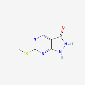 molecular formula C6H6N4OS B595602 6-(甲硫基)-1H-吡唑并[3,4-D]嘧啶-3(2H)-酮 CAS No. 100047-42-5