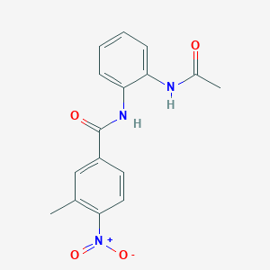 molecular formula C16H15N3O4 B5956048 N-[2-(acetylamino)phenyl]-3-methyl-4-nitrobenzamide 