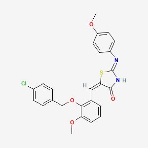 5-{2-[(4-chlorobenzyl)oxy]-3-methoxybenzylidene}-2-[(4-methoxyphenyl)imino]-1,3-thiazolidin-4-one