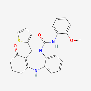 N-(2-methoxyphenyl)-1-oxo-11-(2-thienyl)-1,2,3,4,5,11-hexahydro-10H-dibenzo[b,e][1,4]diazepine-10-carboxamide