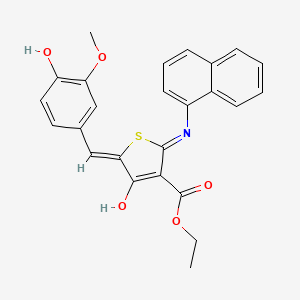 ethyl 5-(4-hydroxy-3-methoxybenzylidene)-2-(1-naphthylamino)-4-oxo-4,5-dihydro-3-thiophenecarboxylate