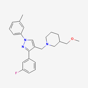 molecular formula C24H28FN3O B5956147 1-{[3-(3-fluorophenyl)-1-(3-methylphenyl)-1H-pyrazol-4-yl]methyl}-3-(methoxymethyl)piperidine 