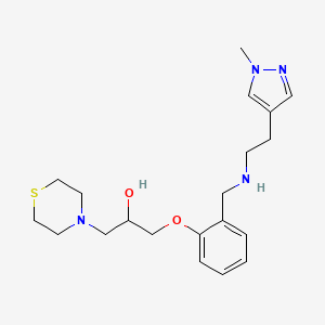 1-[2-[[2-(1-methylpyrazol-4-yl)ethylamino]methyl]phenoxy]-3-thiomorpholin-4-ylpropan-2-ol