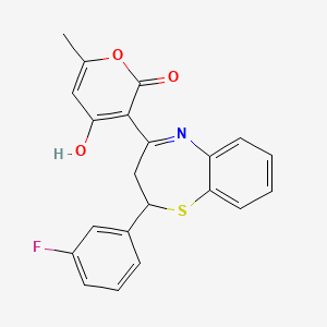 3-[2-(3-Fluorophenyl)-2,3-dihydro-1,5-benzothiazepin-4-yl]-4-hydroxy-6-methylpyran-2-one