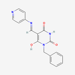 1-Benzyl-6-hydroxy-5-(pyridin-4-yliminomethyl)pyrimidine-2,4-dione