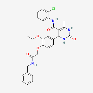 molecular formula C29H29ClN4O5 B5956186 4-{4-[2-(benzylamino)-2-oxoethoxy]-3-ethoxyphenyl}-N-(2-chlorophenyl)-6-methyl-2-oxo-1,2,3,4-tetrahydro-5-pyrimidinecarboxamide 