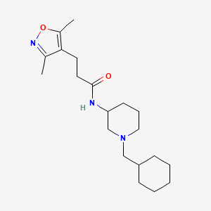 molecular formula C20H33N3O2 B5956192 N-[1-(cyclohexylmethyl)-3-piperidinyl]-3-(3,5-dimethyl-4-isoxazolyl)propanamide 