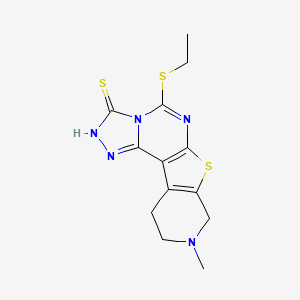 molecular formula C13H15N5S3 B5956202 7-ethylsulfanyl-13-methyl-10-thia-3,4,6,8,13-pentazatetracyclo[7.7.0.02,6.011,16]hexadeca-1(9),2,7,11(16)-tetraene-5-thione 