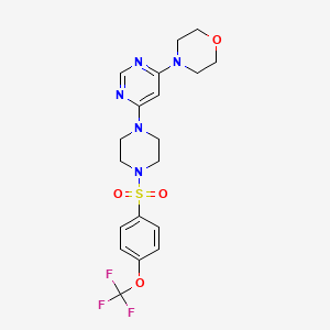 molecular formula C19H22F3N5O4S B5956215 4-[6-(4-{[4-(trifluoromethoxy)phenyl]sulfonyl}-1-piperazinyl)-4-pyrimidinyl]morpholine 