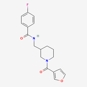 4-fluoro-N-[[1-(furan-3-carbonyl)piperidin-3-yl]methyl]benzamide