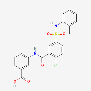 3-[[2-Chloro-5-[(2-methylphenyl)sulfamoyl]benzoyl]amino]benzoic acid